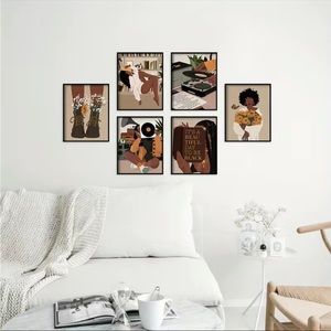 Black is Beautiful Set of 6 Wall Art